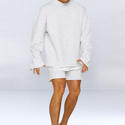 John | Relaxed Fit Sweatshirt Shorts Set