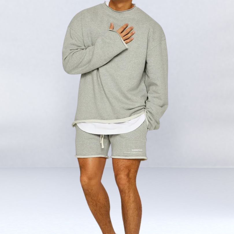 John | Relaxed Fit Sweatshirt Shorts Set