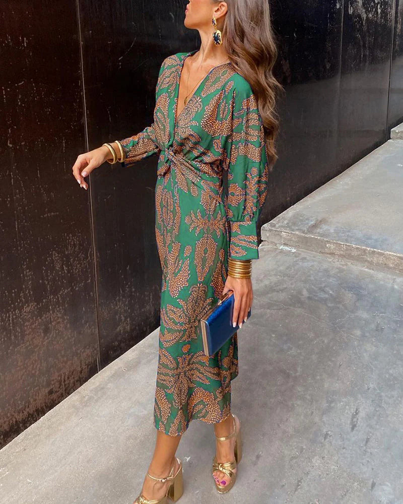 Dineke | Knot-Front Maxi Dress
