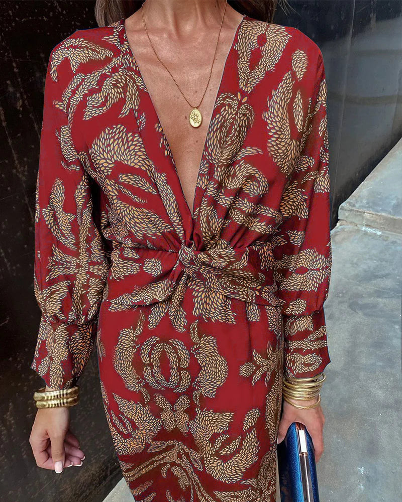 Dineke | Knot-Front Maxi Dress