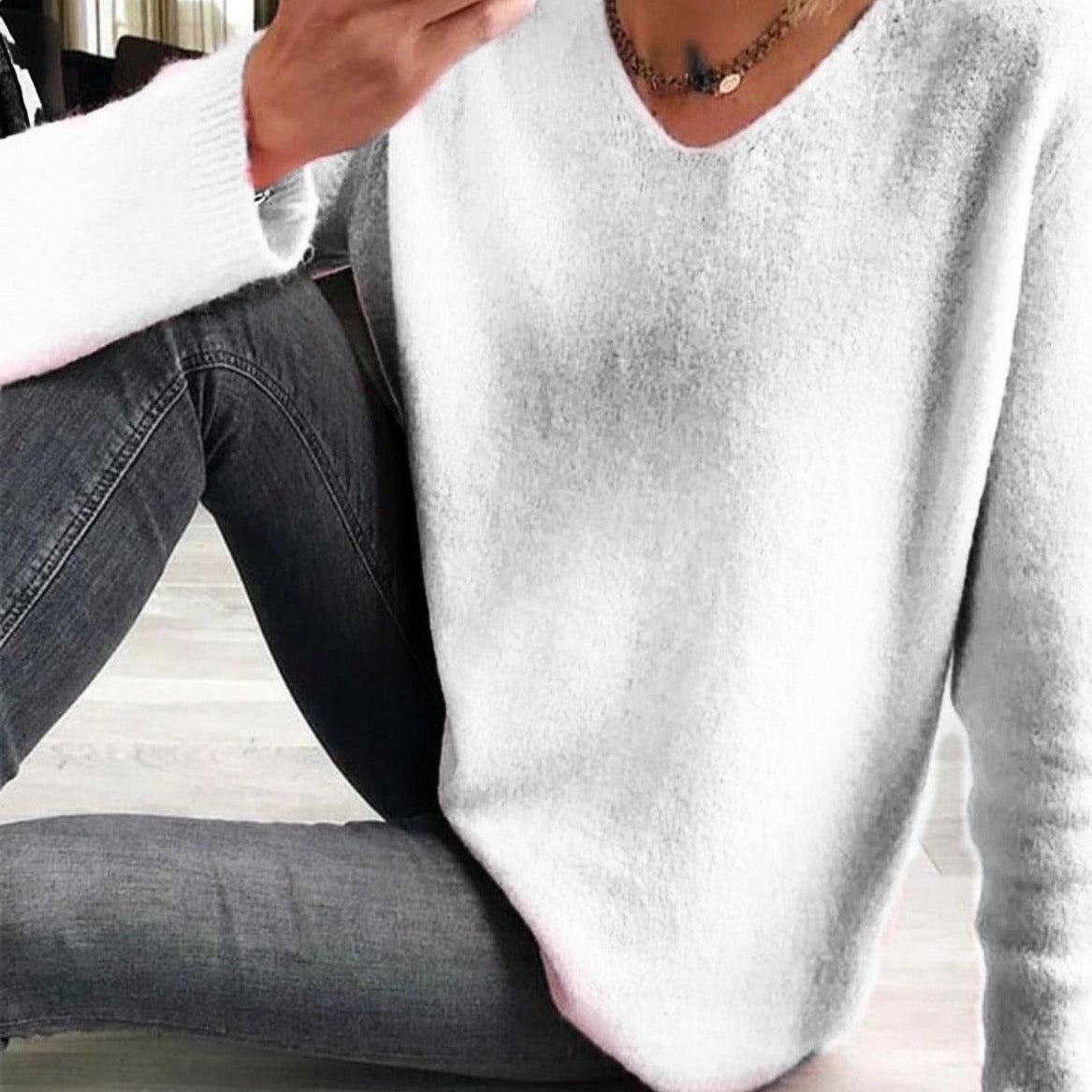 Jonah | Simple Soft Plain Long Sleeve Sweater