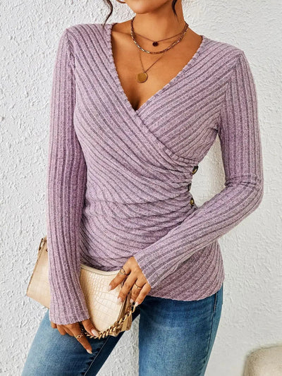 Solene | Long Sleeve Top V-Neck