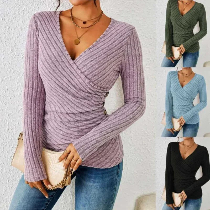 Solene | Long Sleeve Top V-Neck