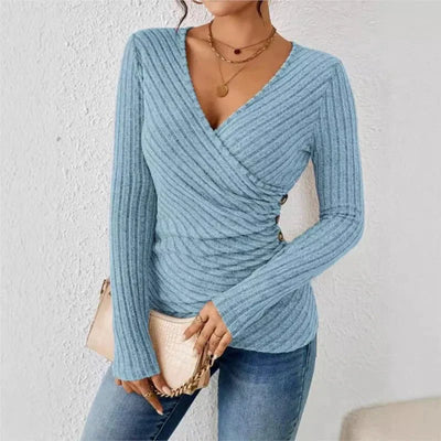 Solene | Long Sleeve Top V-Neck