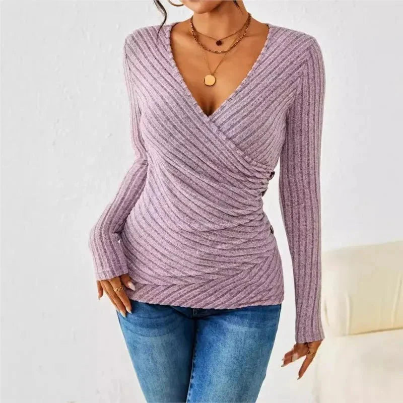 Solene | Long Sleeve Top V-Neck