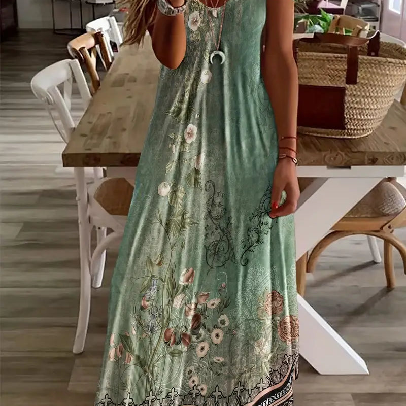 Mia | Vintage Maxi Dress With Floral Print