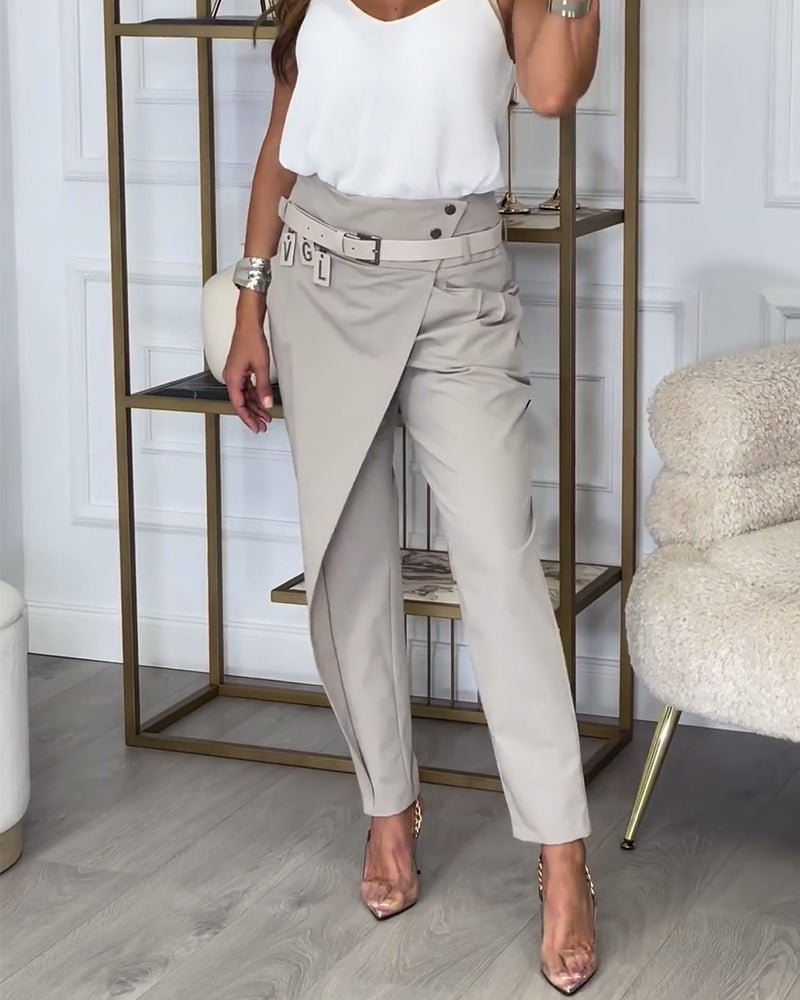 Cora | Patchwork Pants with Belt